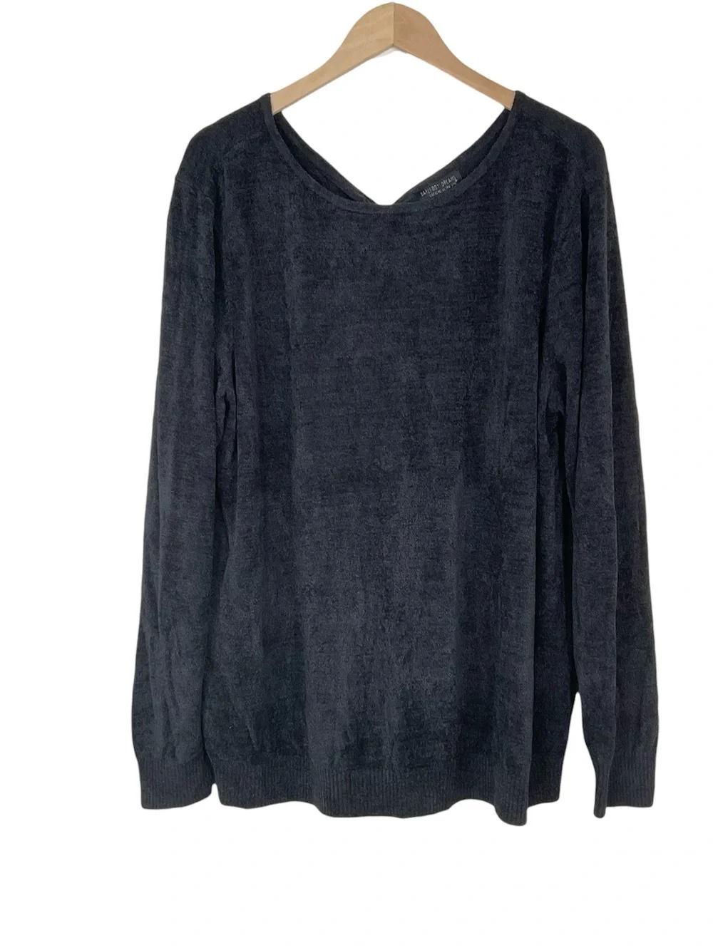 Barefoot Dreams Cozychic Ultra Lite Knot Back Pullover Sweater Black Size 1X